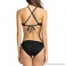 New Bikini for Women 2019 Women Solid Strappy Bandge Hollow Out One Piece Bikini Swimsuit Bathing Suit Under 10 Black B07PDC1VRX